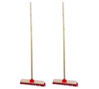2 Pieces Broom 60 cm Industrial Broom with 120 cm Wooden Handle Street Broom