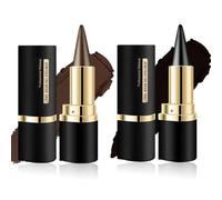 2 Pieces Brown & Black Eyeliner Cream - Smoky Eyeshadow Pencil Set, Highly Pigmented Long Lasting Smudge-proof Shimmer Cream Eyeshadow Pen for Women (#02+04)