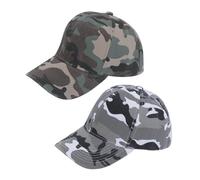 2 Pieces Camo Baseball Caps, Kids Camo Baseball Caps, Sun Protection Visor, Outdoor Sports Cap, Adjustable Peaked Cap, Suitable for Running, Hiking and Camping