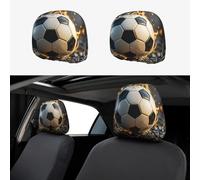 2 Pieces Car Headrest Covers Elastic Breathable Anti-Dirty Soft Non-Slip Headrest Covers Car Headrest Cover for Car Headrest for Car Burning Ball