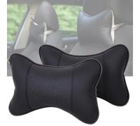2 Pieces car headrest pillow for Honda HR-V 3 (III) RV I 2021-2024, PU Leather Neck Pillow, Safety Ergonomic Neck Headrest Pillow for Driving Traveling (Black)