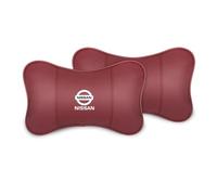 2 Pieces Car Headrest Pillows for Nissan 200SX 1989-2000,Car Neck Pillow for Relieving Neck Fatigue,PU Leather Seat Head Cushion,Pillow for Passenger or Driver,Red