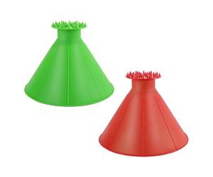 2 Pieces Car Ice Scraper, Car Windshield Snow Blower, Multifunctional Magic Ice Scraper, Cone Deicing Tool, Car Snow Scraper Props