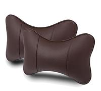 2 Pieces Car Neck Pillows for Hyundai I10 I20 I30 IX35, Ergonomic Memory Foam Neck Support Cushion Pillow PU Leather Seat Head Neck Rest Cushion for Travel Driving, B/Coffee