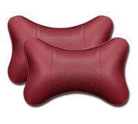 2 Pieces Car Neck Pillows for Mercedes Benz A180 A200 A260 W203, Ergonomic Memory Foam Neck Support Cushion Pillow PU Leather Seat Head Neck Rest Cushion for Travel Driving,F/Wine Red