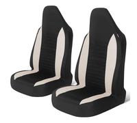 2 Pieces Car Seat Covers for Front Seats for Nissan Micra K14 2017-2022, Polyester Breathable Mesh Front Seat Covers, Highback Bucket Front Seat Cover, Car Accessories,C-BEIGE