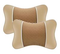 2 Pieces Car Seat Headrest Pillow For Chevrolet Spark 2010-2013, Breathable Comfortable Soft Neck Support Head Rest Pillows for Driving Traveling,C/Beige