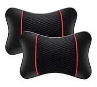 2 Pieces Car Seat Headrest Pillow For Chevrolet Spark 2010-2013, Breathable Comfortable Soft Neck Support Head Rest Pillows for Driving Traveling,A/Black red