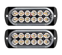 2 Pieces Car Side Led Signal Warning Light, Asudaro Emergency Strobe Turn Signals 12V-24V 36W Ultra Thin 12-Leds Emergency Strobe Lights Super Bright Strobe Led Flash Lights