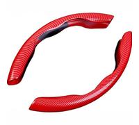 2 Pieces Car Steering Wheel Covers for Jaguar I-PACE F-PACE E-PACE F-TYPE,Carbon Fiber Steering Wheels Anti Slip Sports Steering Wheels Steering Wheels Accessories,Red