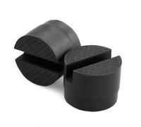 2 Pieces Car Trolley Slotted Frame Rail Protector Jack Rubber Potector Pad Universal Jacking Puck Support Blocks 48mm Diameter, Axle Stands 3 tons (black)