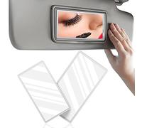 2 Pieces Car Visor Mirrors Makeup Mirror for Car Visor Stick on Car Vanity Mirror Sun-Shading Cosmetic Mirror Large Stainless Steel Wife Girlfriend Make Up in Car 5.91 x 3.15 Inch and 4.33 x 2.36 Inch