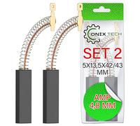 2 Pieces Carbon Brushes for Motor of Washing Machine 5 х 13,5 х 42/43 mm with the Original Code 00616505 00631706 for Bosch - Warranty 5 Years - ONIX TECH