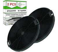 2 Pieces Carbon Filter for Cooker Hood EFF75 1120067944 5403012 4055093712 for Faber for Franke for Ikea for Electrolux for SMEG Ø 155 mm H 16 mm - Warranty 5 Years - ONIX TECH