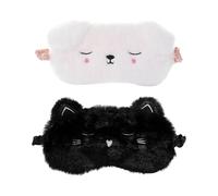 2 Pieces Cartoon Animal Eye Masks, Cute Plush Eye Masks, Sleeping Supplies, Soft and Comfortable Eye Masks, Travel Accessories.