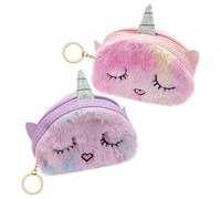 2 Pieces Cartoon Plush Coin Purse, Cute Coin Purse, Girls Coin Purse, Portable Coin Purse