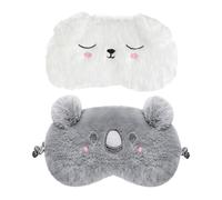 2 Pieces Cartoon Plush Eye Mask, Cute Animal Eye Mask, Sleep Aids, Travel Supplies, Sleep Accessories.