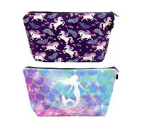 2 Pieces Cartoon Printed Storage Bag, Women's Makeup Bag, Large-Capacity Makeup Bag, Waterproof Storage Bag, Travel Supplies.