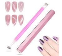 2 Pieces Cat Eye Nail Magnet, Double-Ended Hexagon Strong Nail Magnet Stick for Cat Eye Gel Nailart Polish Versatile Magnets Tool Suitable for Personal DIY, Studio or Salon