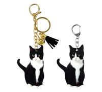 2 Pieces Cat Keychain, Cute Animal Pendant, Fun Kitten Keychain, Durable, Multi-Purpose Bag Hanging Decoration.
