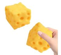 2 Pieces Cheese Squishys, Cheese Squishys Toy Stress Ball, Cheeses Stress Relief Toy Realistic Design, Slow-Rebound Shapeable Squeeze Ball Sensory Fidget Toys For Adults & Kids