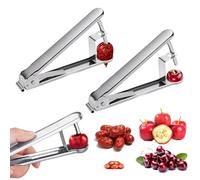 2 Pieces Cherry Pitter Cherry Stone Remover 304 Stainless Steel Cherries Pitter Tool for Easy Pitting Cherries Ideal for Cakes and Sweet Snacks with Fresh Cherries
