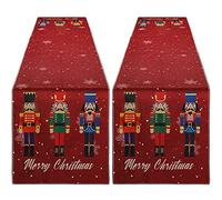 2 Pieces Christmas Nutcracker Table Runner Merry Christmas Table Runner Polyester Nutcracker Tablecloth Xmas Snowflake Table Decoration for Home Birthday Table Home Decoration, 13 x 72 Inch