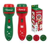 2 Pieces Christmas Projector Torch for Kids ABS, Christmas Projector Flashlight Toy, Kids Sleep Story Projectors, Slide Projectors Torch with Realistic 24 Patterns for Kid Christmass (red&Green)