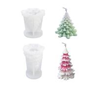 2 Pieces Christmas Tree Mold, Silicone Candle Mold, Diy Hand Casting Mold, Tree Soap Silicone Mold