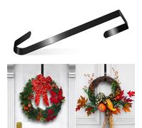 2 Pieces Christmas Wreath Hook, Front Door Wreath Hook, Front Door Wreath Hook, Wreath Decoration Hook, Decorative Hook (Black, 15 in)
