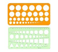 2 Pieces Circle Template & Geometry Stencil, 36 Circles 1-36 mm, Drawing Stencils with Parabolic Stencil Math and Curve Ruler for School, Office, Architecture, Design and Technical Drawing