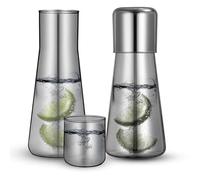 2 Pieces Clear Bedside Water Carafe, Bedside Water Carafe Set, Bedside Carafe And Glass Set, Glass Pitcher Water Jugs With Lids Water Dispenser With Drinking Cup Lid For Bathroom Kitchen 850ml/30oz