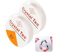 2 Pieces Clear Nylon Thread Invisible String, 0.7 mm Tarnish Resistant Jewelry Beading Wire, Invisible Bracelet String, for Hanging Decorations, Crafts and Jewelry Making