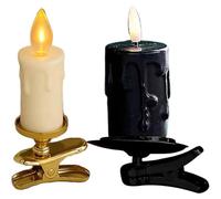 2 Pieces Clip On Candles for Christmas Tree, LED Candle Lights with Removable Clips, Warm White Candles Pack Christmas Trees Decoration, Battery Operated