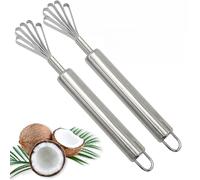 2 Pieces Coconut Meat Remover Durable Stainless Steel Coconut Scraper Household Coconut Tool Meat Knife Melons Fruit Seed Removal for Kitchen Home Coconut Planer