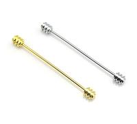 2 Pieces Collar Pin Collar Bar Collar Bar Pin Shirt Collar Bar Tie Pins Necktie Pins Clip Clasp Lapel Stick Brooch Screw Design Shirt Collar Bar for Men Wedding Business(Silver, Golden)