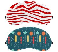 2 Pieces Colorful Ballons Dark Green Background Pattern Sleep Mask Cover, Eye Mask for Men Women, Breathable Sleeping Eye Masks, Zero Eye Pressure for Sleeping