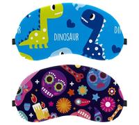 2 Pieces Colorful Day of The Dead Pattern Sleep Mask for Side Sleeper Men Women, Light Blocking Eye Mask Cover Eyeshade with Adjustable Strap, Night Blindfold