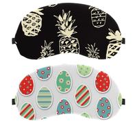 2 Pieces Colorful Easter Eggs Sleep Mask, Eye Mask for Men Women, No Pressure Night Eye Cover, Breathable Sleeping Eye Mask, Light Blocking