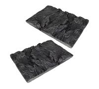 2 Pieces Compact Polyurethane Tank Background Board for Reptile Terrarium, 3D Rock Climbing Wall for Lizards, Dragons, Snakes, Geckos, 17.72x11.42x1.38 inch