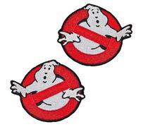 2 Pieces Compatible with Ghostbusters Halloween Embroidered Hook and Loop Funny Patches NO Ghost Kill Ghost Team Logo Applique Emblem for Costume Cosplay Uniform Boys Men Holiday Decor