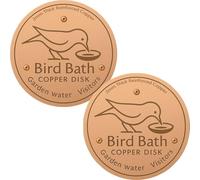 2 Pieces Copper Bird Bath Disk, Non-slip Bird Bath Cleaner, Triple-Point Support Purifier Plate For All-Season Outdoor Patio Lawn Fountain Bowl, Prevents Dirt Birds Bathes Copper Disk For Birds Lover