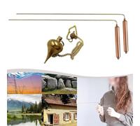 2 Pieces Copper Divining Rods for Metal Detection and Treasure Hunting, Dowsing Tools for Water Gold Finding with Pendulum, Rose Gold/Gold A
