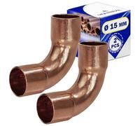 2 Pieces Copper Elbow for Copper Pipes Ø 15 mm with Angle of 90° - MONTERAL