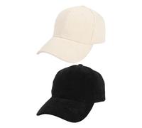 2 Pieces Corduroy Baseball Cap, Trendy Baseball Cap, Sun Protection And Breathable Sports Cap, Warm Dome Cap, Travel Supplies (Beige, Black).