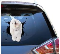 2 Pieces Coton De Tulear Car Sticker Coton De Tulear Gift Kawaii Warning Garage Decals for Face Skateboard Window Decal