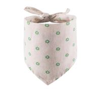 2 Pieces Cotton Linen Pet Bandana Daisy Print Dog Cat Scarf Adjustable Triangle Neckwear Soft Floral Pet Neck Scarf Accessories for Small Medium Large Dogs Puppies Cats ，Green