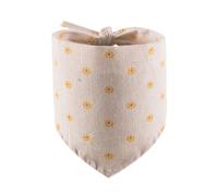2 Pieces Cotton Linen Pet Bandana Daisy Print Dog Cat Scarf Adjustable Triangle Neckwear Soft Floral Pet Neck Scarf Accessories for Small Medium Large Dogs Puppies Cats ，Yellow
