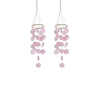 2 Pieces Courtyard Wind Chime Garden Decoration Bohemian Style Outdoor Hanging Made From Seashells For Balconies Cozy Atmosphere
