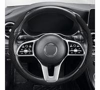 2 Pieces Cover for Steering Wheel, Suitable for Mercedes Benz AMG A Class A200d A220d A250e A260 A35 A45 A45s Steering Wheel, Comfortable Grip, Accessories Car Interior,A Black